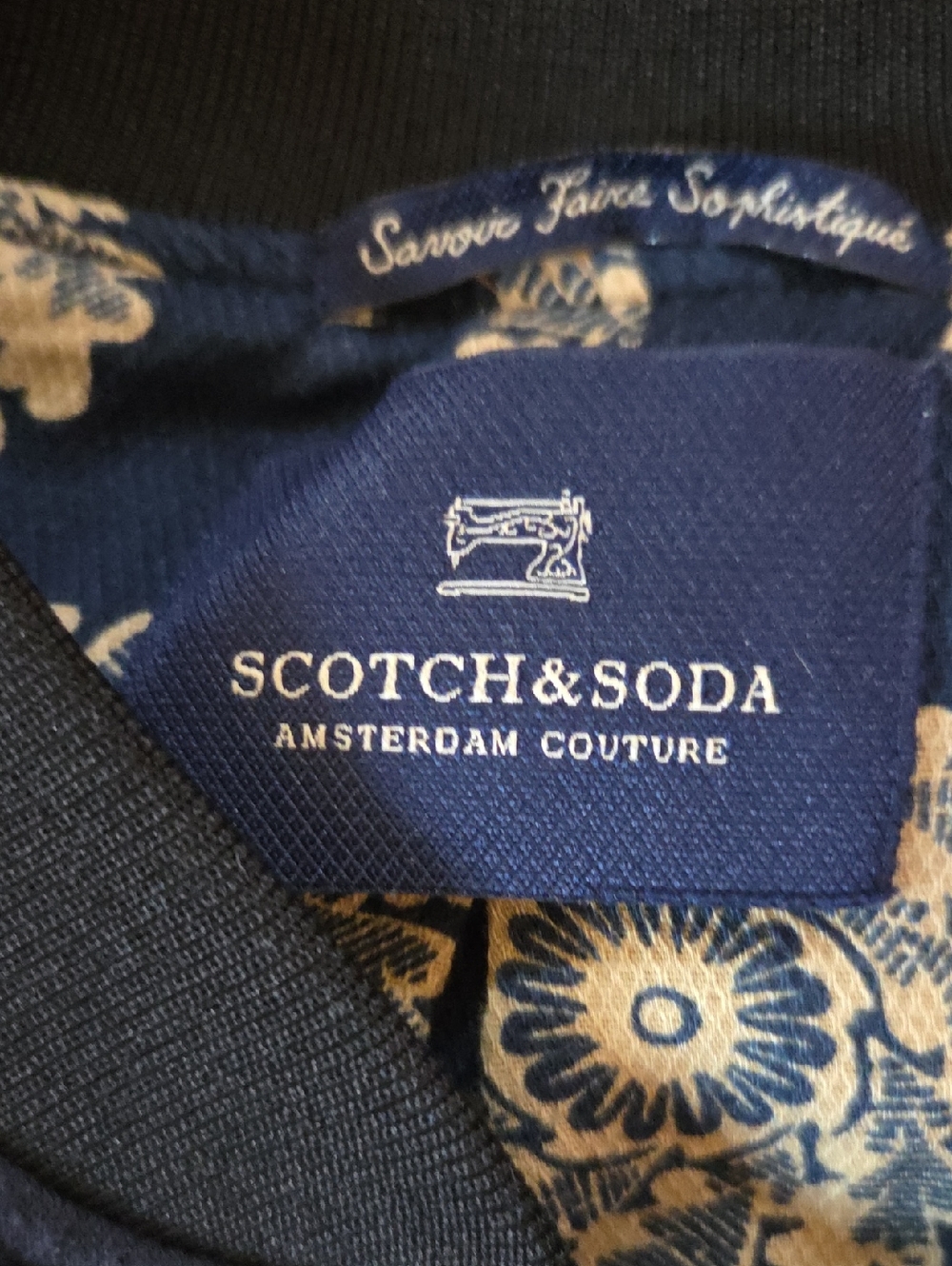 Scotch & Soda Bomber Jacket M Navy Quilted Sleeve Zip Up Unisex Streetwear - Picture 4 of 8